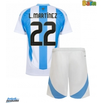 Argentina Lautaro Martinez #22 Hjemmedraktsett Barn Copa America 2024 Kortermet (+ Korte bukser)